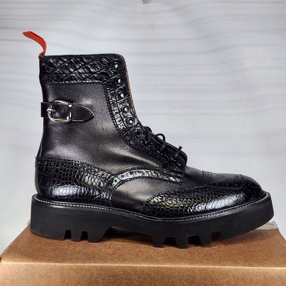 Tricker's Other - Tricker's Brogue Boots Mens Size 11 Black Two Tone High Leg Todd Snyder 7565/4